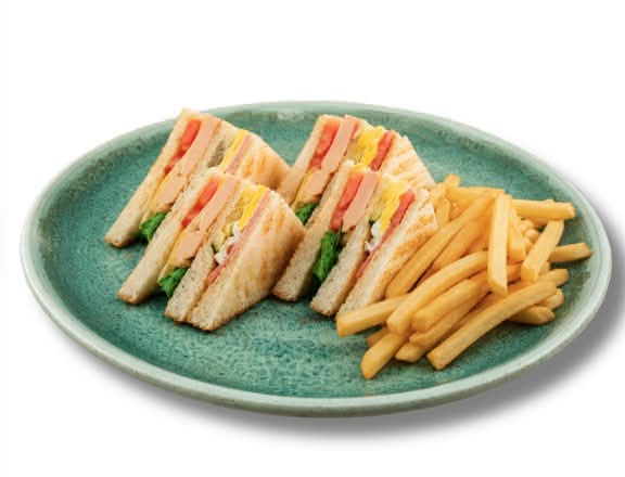 Club Sandwich with French Fries 公司三文治配薯條